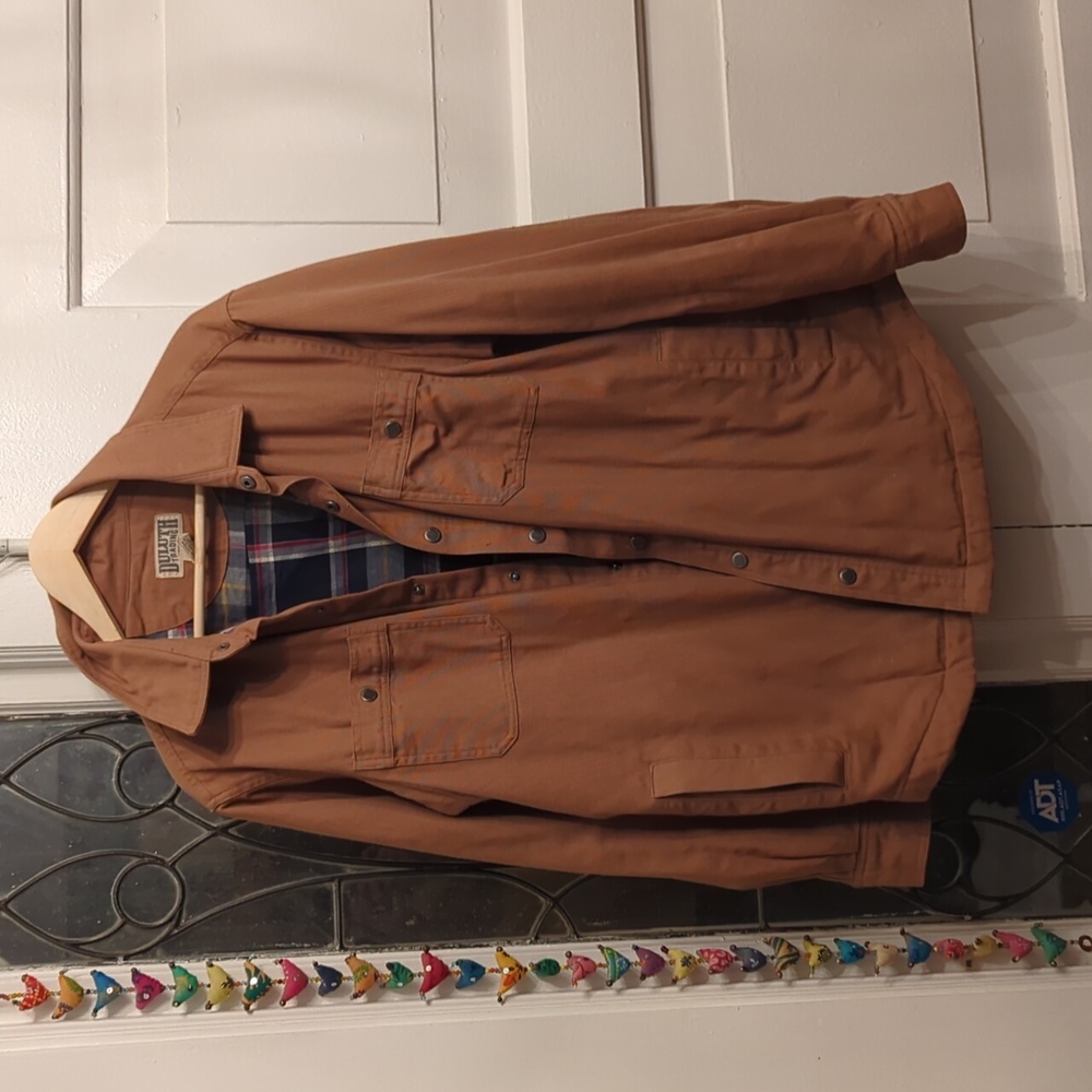 Duluth Trading flannel lined shirt jacket size Large